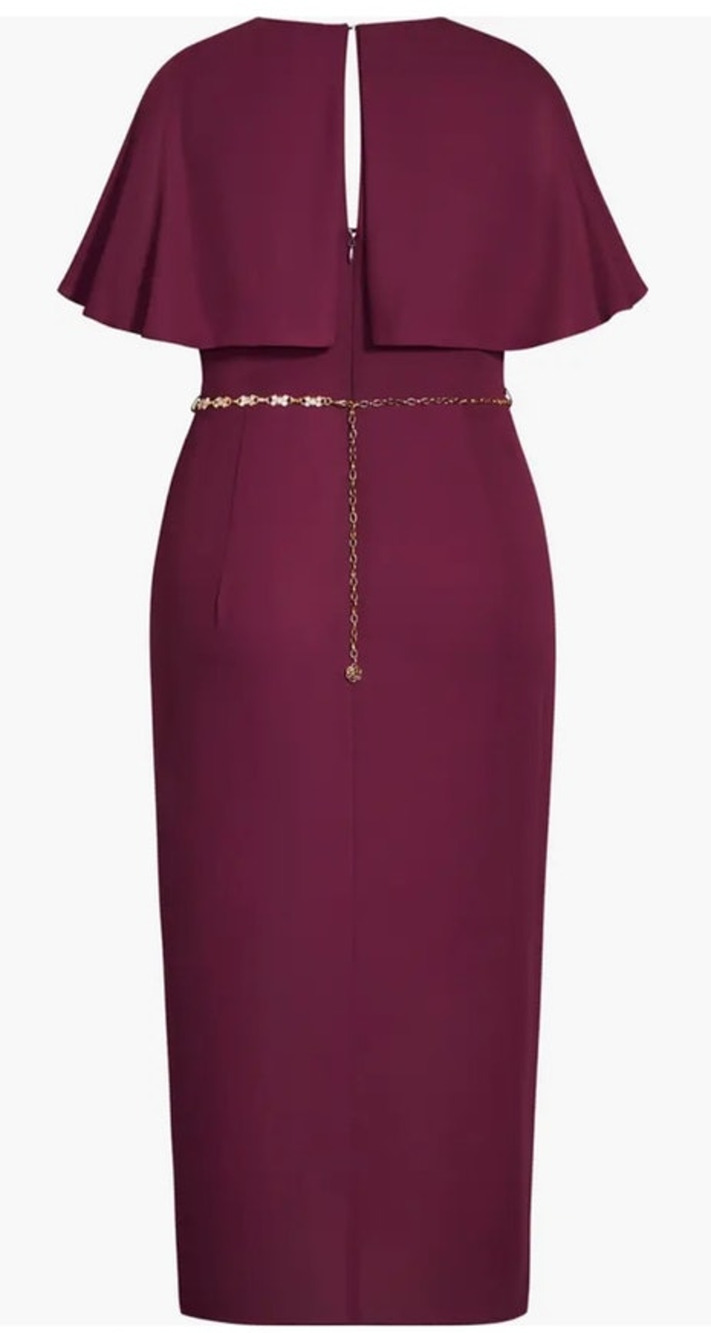 City Chic dress Enchantment Maxi burgundy size XL 22 DEFECT